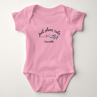 Just Plane Cute Pink Aeroplane Personalised Girl Baby Bodysuit