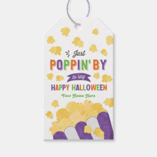 Just Poppin' by Halloween Popcorn Treat Gift Tag