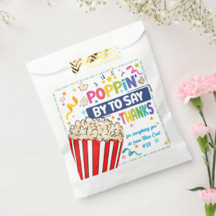 just popping by to say thanks popcorn volunteer favour bags