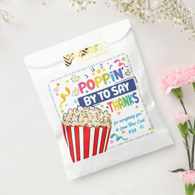 just popping by to say thanks popcorn volunteer favour bags (Sealed)