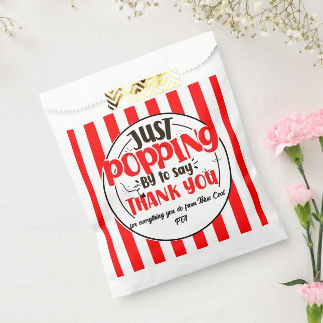 just popping by to say thanks popcorn volunteer favour bags (Sealed)