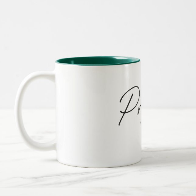 Just Pray through everything Two-Tone Coffee Mug (Left)