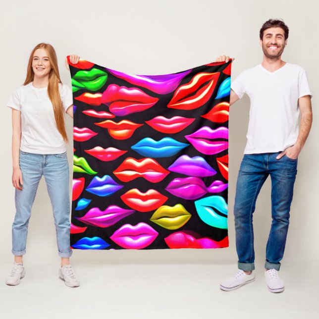 Just Pretty Lips Fleece Blanket (In Situ)