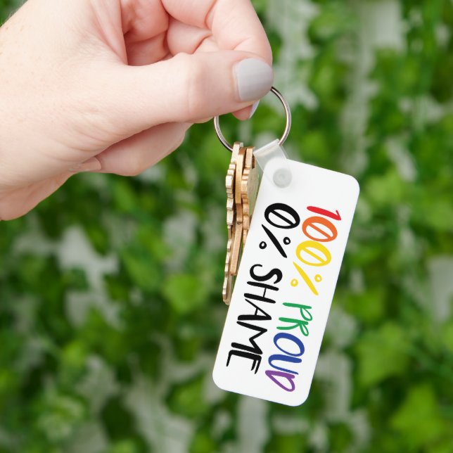 Just Pride Not Shame | Rainbow Gay Pride Key Ring (Hand)