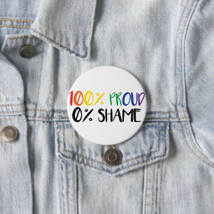 Just Pride Not Shame   Rainbow Gay Pride  T-Shirt 7.5 Cm Round Badge