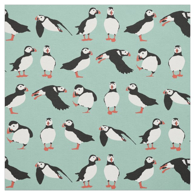 just puffins fabric (Swatch)