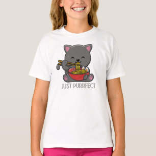 Just Purrfect - Cat Eating Ramen T-Shirt
