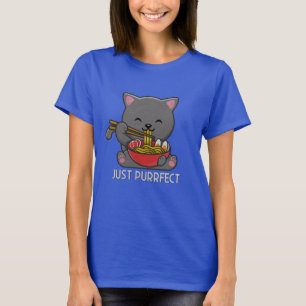 Just Purrfect - Cat Eating Ramen T-Shirt