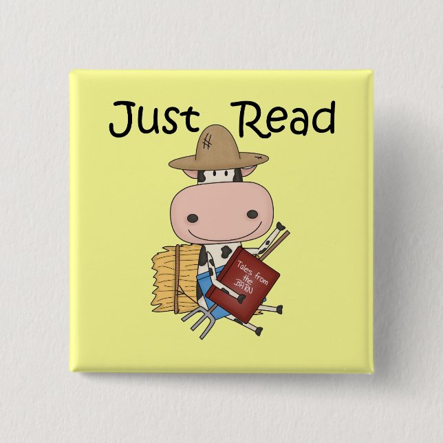 Just Read 15 Cm Square Badge (Front)