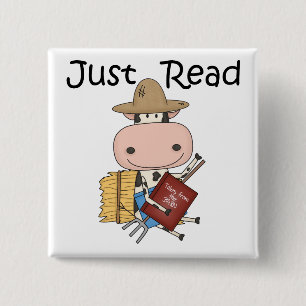 Just Read 15 Cm Square Badge