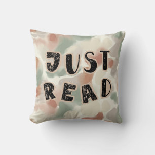 Just Read-Abstract Watercolor Book Pillow