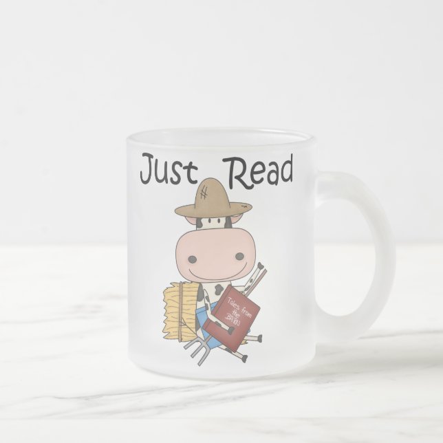 Just Read Frosted Glass Coffee Mug (Right)