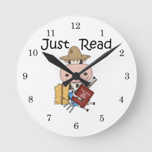 Just Read Round Clock