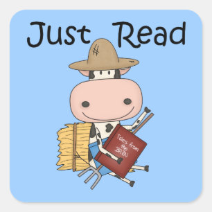 Just Read Square Sticker