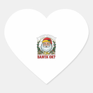 Just Really Like Santa Ok Christmas Claus Holly Wr Heart Sticker