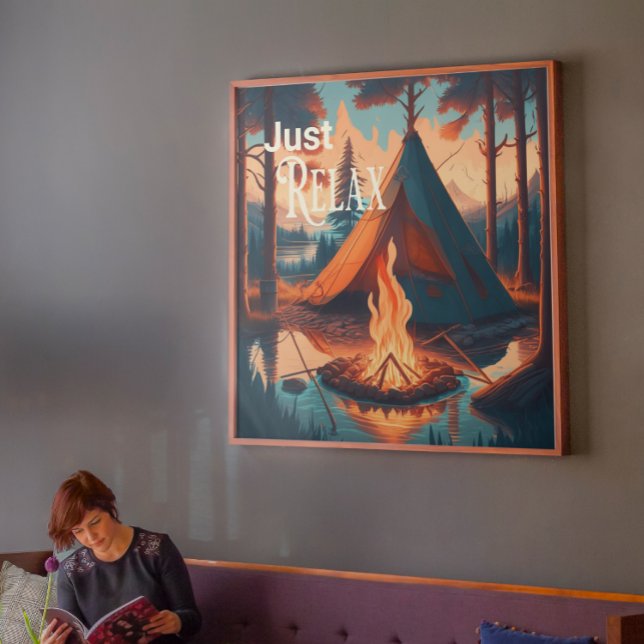 Just Relax | Camping themed  | Digital Art Canvas Print (Creator Uploaded)