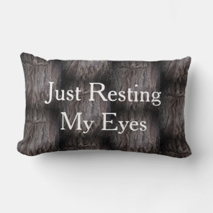 Just Resting My Eyes Abstract Rustic Dad Joke Lumbar Cushion