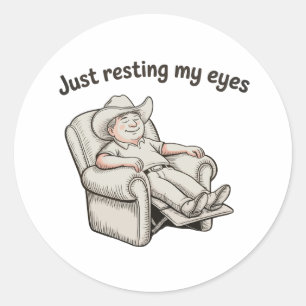 Just Resting My Eyes Father’s Day Dad Grandpa Classic Round Sticker