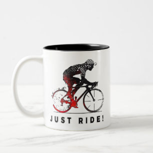Just Ride! - A Cycling Design Two-Tone Coffee Mug