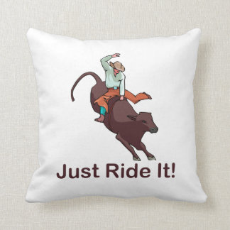 Just Ride It Cowboy and Bull Cushion