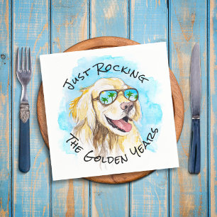 Just Rocking The Golden Years Funny Pun Retirement Napkin