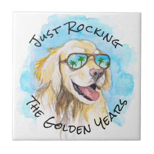 Just Rocking The Golden Years Funny Pun Retirement Tile