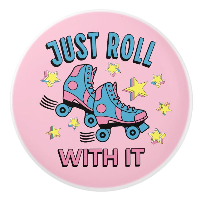 Just roll with it ceramic knob (Front)