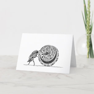 'Just Roll With It' Dung Beetle & Ball Thank You Card