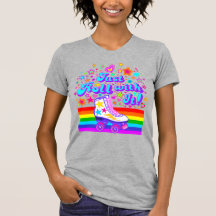Just Roll With It! Rainbow Roller Skate T-shirt