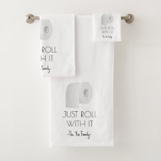 "Just Roll With It" Sarcastic Toilet Paper Design Bath Towel Set