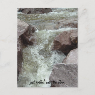 just rollin' with the flow announcement postcard