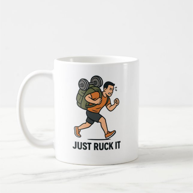 Just Ruck It Funny Fitness Mug – Perfect Gift for  (Left)