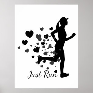 Just Run Custom Name Runners Marathon Racing Event Poster