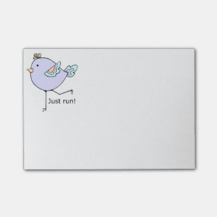 Just Run Cute Cartoon Running Chick Post-it Notes