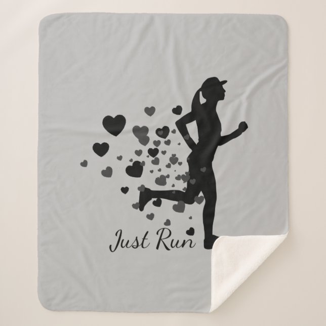 Just Run Inspirational Encouragement for Women Sherpa Blanket (Front)
