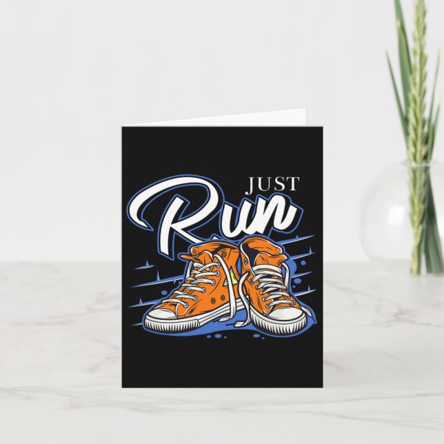 Just Run Runner Biathlon Jogging Triathlon Running Card (Front)