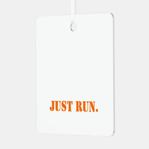 JUST RUN Sports Check Pattern Orange Track Fun Metal Tree Decoration