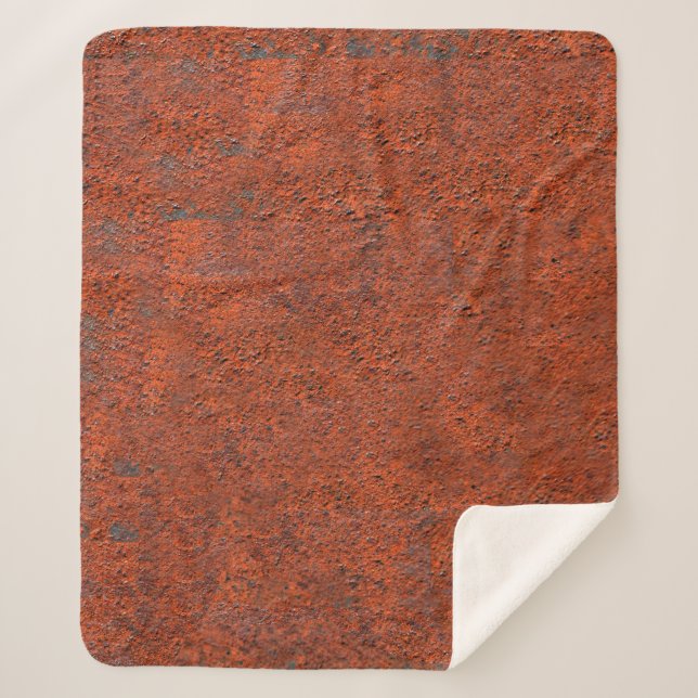 Just rust rust rusted iron metal sherpa blanket (Front)