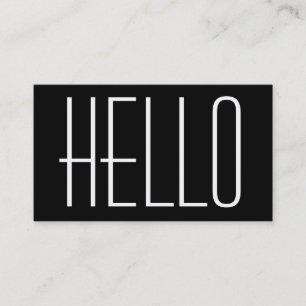 Just Say Hello Black Business Card