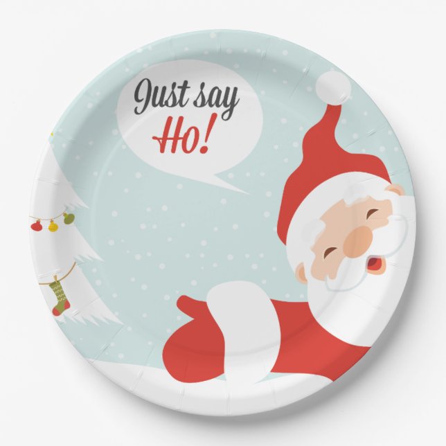 Just say - HO! Paper Plate (Front)