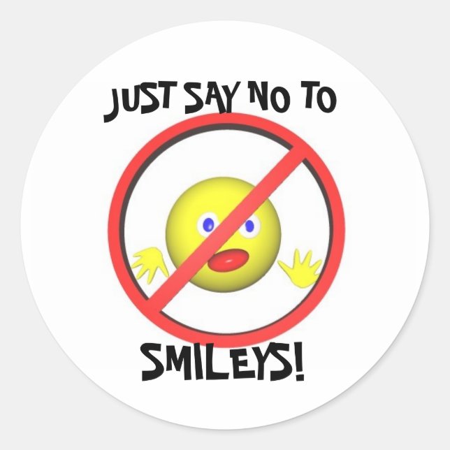 JUST SAY NO TO CLASSIC ROUND STICKER (Front)