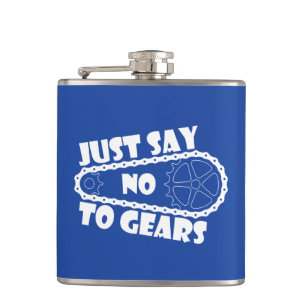 Just Say No To Gears Hip Flask