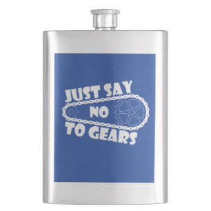 Just Say No To Gears Hip Flask