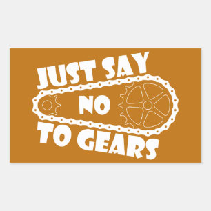 Just Say No To Gears Rectangular Sticker