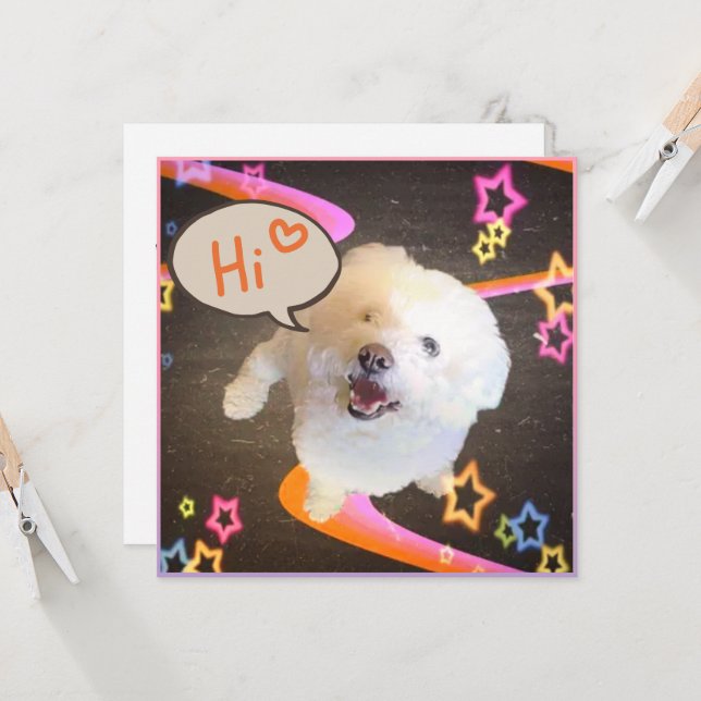 Just Saying "Hi" Card (Front/Back In Situ)