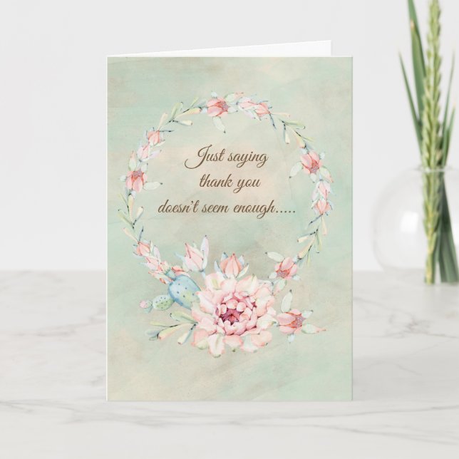 Just Saying Thank You Watercolor Cactus Card (Front)