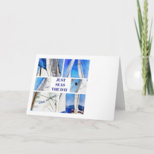 Just Seize The Day Fun Sailing Pun Collage Card