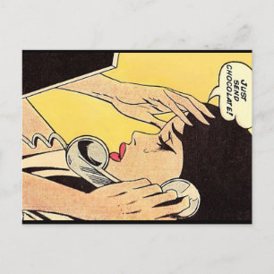 Just Send Chocolate Vintage art Holiday Postcard