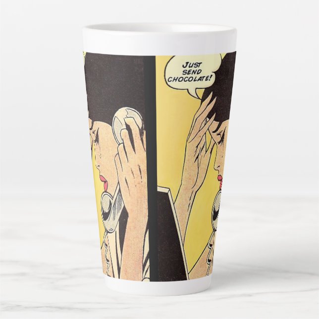 Just Send Chocolate Vintage art Latte Mug (Front)