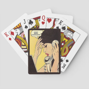 Just Send Chocolate Vintage comic art Playing Cards